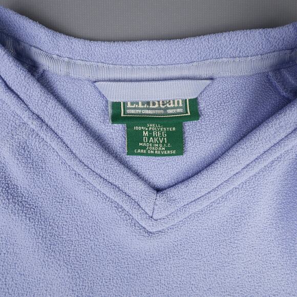 LL Bean Womens Medium-Reg V-Neck Fleece Pullover Sweater OAKV1 - Picture 7 of 9